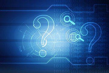 Poster - 2d illustration question mark background