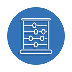 Poster - School abacus icon. Element of education for mobile concept and web apps icon. Thin line icon with shadow in badge for website design and development, app development