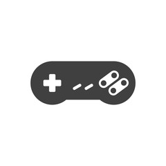 Sticker - Video game Joystick icon. Silhouette Black. isolated on white background