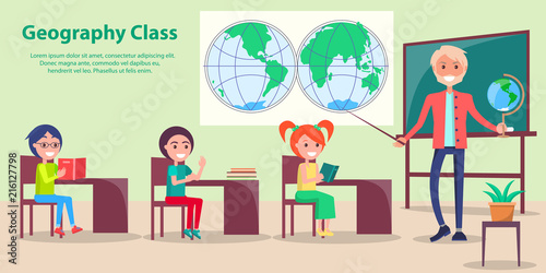 Fotografia Geography Class at School Vector Illustration