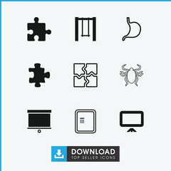 Aufkleber - Collection of 9 painting filled and outline icons