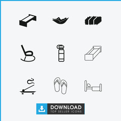 Sticker - Collection of 9 relax filled and outline icons