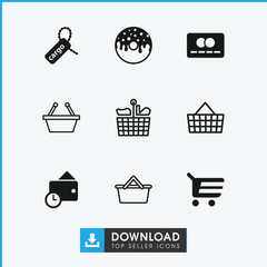 Poster - Collection of 9 sale filled and outline icons