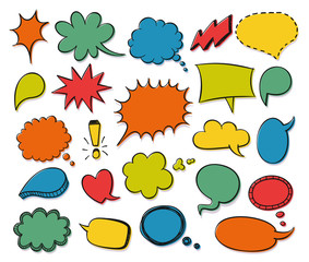 Wall Mural - Colorful speech bubbles vector set.