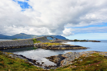 Canvas Print - The Atlantic Ocean Road -  Atlanterhavsveien  8.3-kilometer  long section of County Road 64 runs through an archipelago in Eide and Averoy in More og Romsdal, Norway