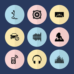 Poster - Set of 9 stereo filled icons
