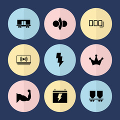 Canvas Print - Set of 9 power filled icons