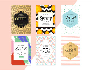 Wall Mural - modern promotion rectangle web banner for social media mobile apps. elegant sale and discount promo 