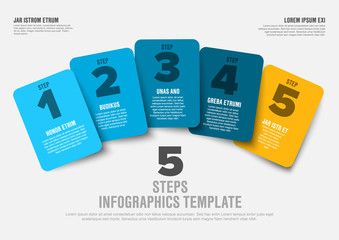 Sticker - Vector progress five steps template