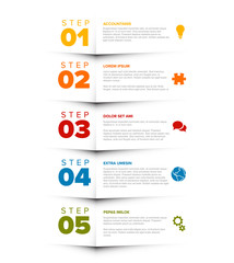 Poster - vector progress five steps template