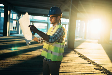 Engineers working on a building site