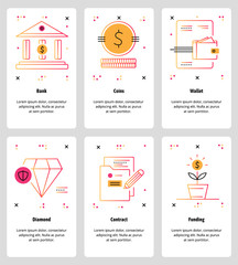 Poster - vector line art web and mobile app template set