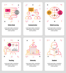Poster - vector line art web and mobile app template set