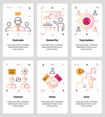 Poster - vector line art web and mobile app template set