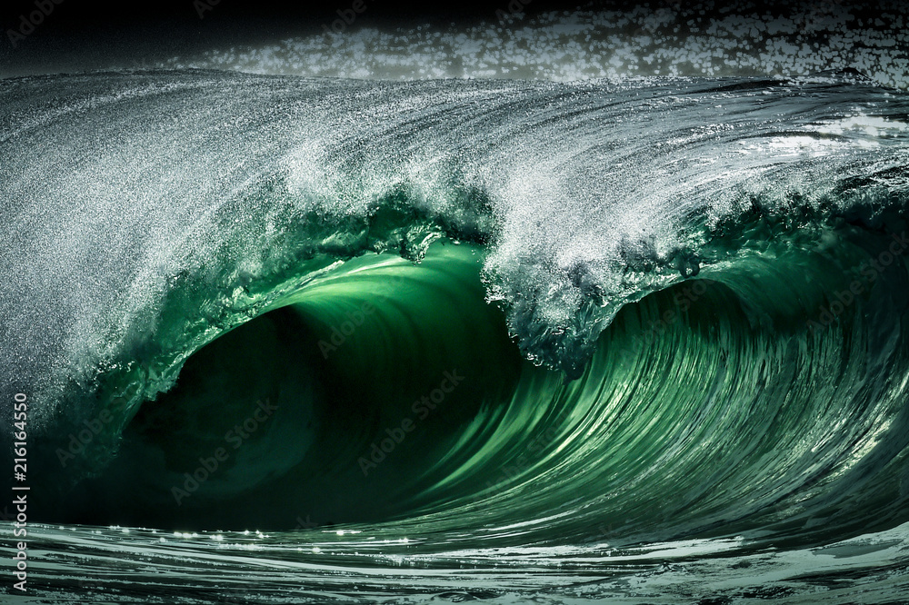 Riley's wave, a giant barreling wave, Kilkee, Clare, Ireland Stock ...