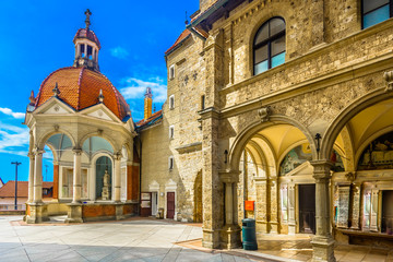 Wall Mural - Marija Bistrica architecture cathedral. / Scenic view at famous religious place Marija Bistrica architecture in Northern Croatia near Zagreb town, Croatia.