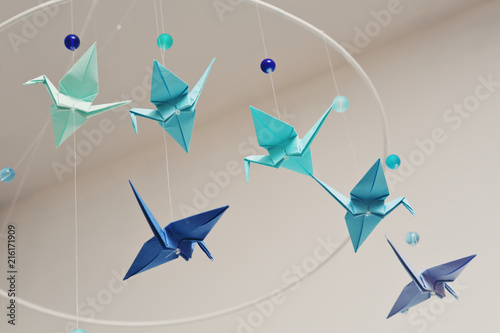 Oiseaux Origamis En Suspension Décoration Buy This Stock