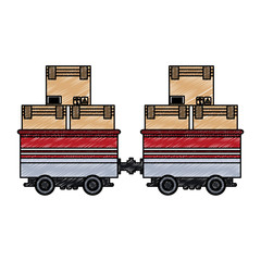 Canvas Print - Boxes in carry carts vector illustration graphic design