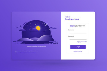 Wall Mural - Login Form Landing Page Design Template Concept Vector Illustration
