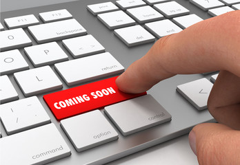 coming soon button concept 3d illustration