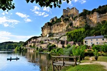 View Of The Beautiful Village Of Beynac Et Cazenac With River Reflections Dordogne, France