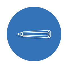Poster - Pencil badge icon. Element of education for mobile concept and web apps icon. Thin line icon with shadow in badge for website design and development, app development