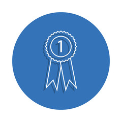 Poster - Medal badge icon. Element of education for mobile concept and web apps icon. Thin line icon with shadow in badge for website design and development, app development