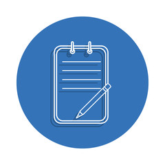 Poster - check list badge icon. Element of education for mobile concept and web apps icon. Thin line icon with shadow in badge for website design and development, app development
