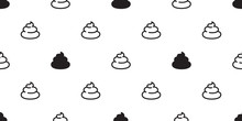 Poo Seamless Pattern Vector Cartoon Isolated Doodle Illustration Wallpaper Tile Background