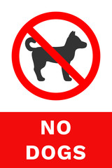 Wall Mural - NO DOGS sign. Vector.