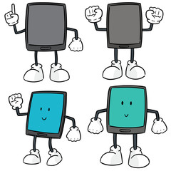 Sticker - vector set of smartphone cartoon