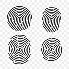 Poster - fingerprint vector finger print logo line icons