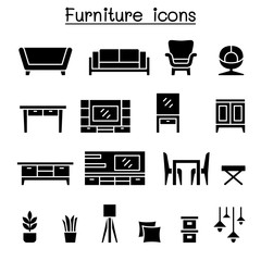 Wall Mural - Furniture icon set