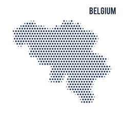 Poster - Dotted map of Belgium isolated on white background.