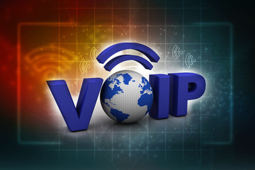 Poster - 3d rendering illustration Voip wifi