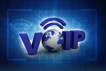 Poster - 3d rendering illustration Voip wifi