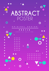 Canvas Print - Abstract poster original design, creative solution placard template, purple background for banner, invitation, flyer, cover, brochure vector Illustration