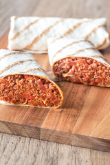 Wall Mural - Burritos stuffed with ground beef