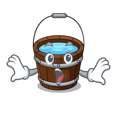 Sticker - Surprised wooden bucket mascot cartoon