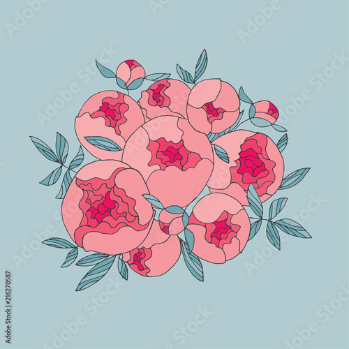 Elegant modern peony flower...