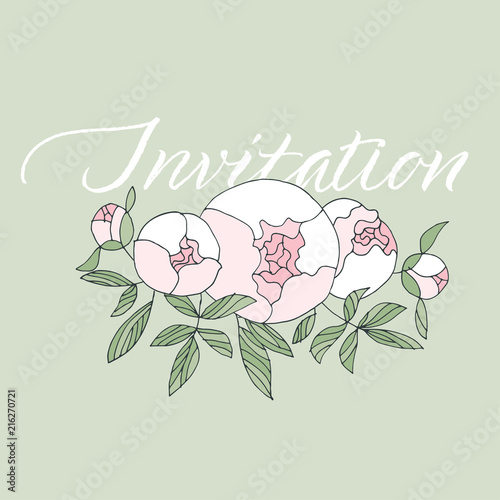 Elegant modern peony flower...