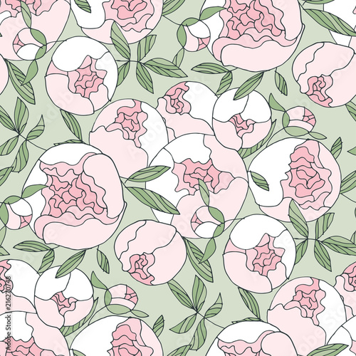 Tender line peony flower se...