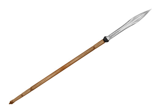 ancient spear isolated on white background