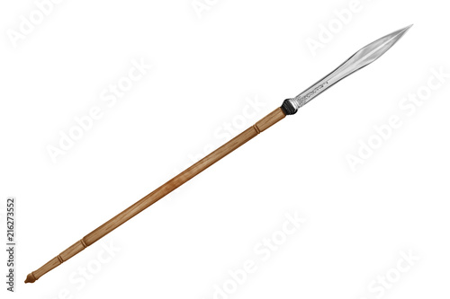 Fotomural ancient spear isolated on white background