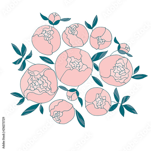 Elegant light round peony f...