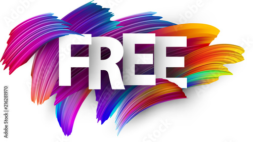 Cuadros en Lienzo Free paper poster with colorful brush strokes.