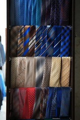 Wall Mural - Assortment of stylish ties at menswear store