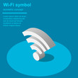 Wi-Fi sign isometric vector illustration.
