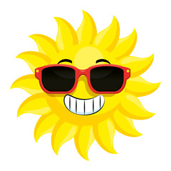 Sticker - summer sun with sunglasses