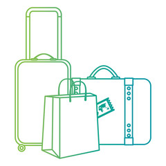 Wall Mural - set suitcases travel icons vector illustration design